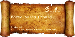 Bartakovics Arnold névjegykártya
