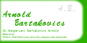 arnold bartakovics business card